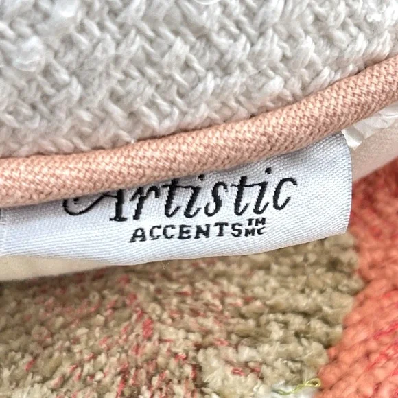 Artistic Accent 100% Cotton Embroidered Flower Summer Decor Boho Pillow Set Of 2 - Picture 7 of 8